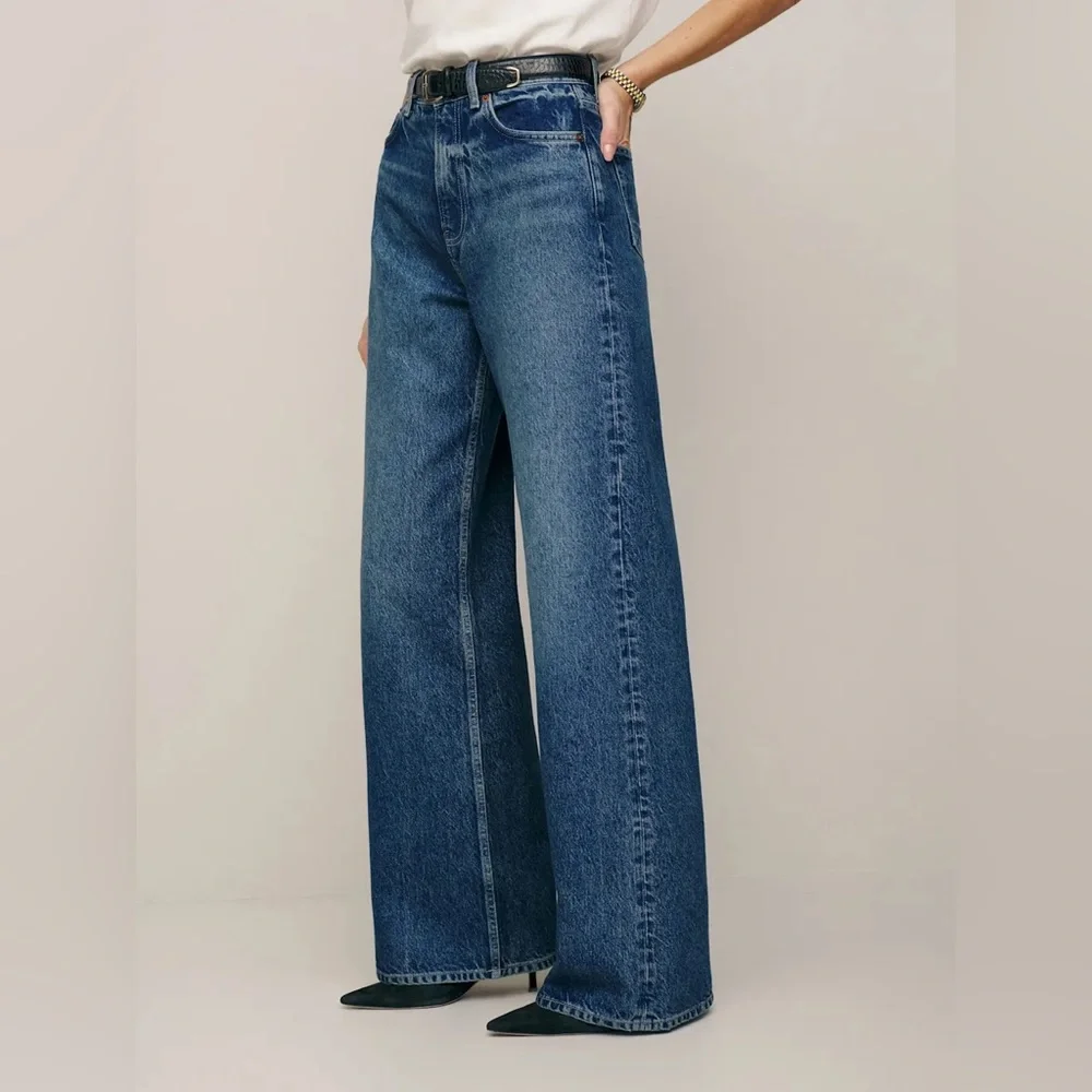 Reformation Cary High Rise Slouchy Wide Leg Jeans Size 31 - Picture 1 of 10